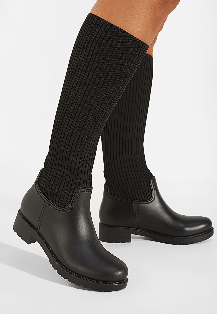 بطانة البرتقالي تقدم  Filebra v2 fekete női zokni csizma Zapatos