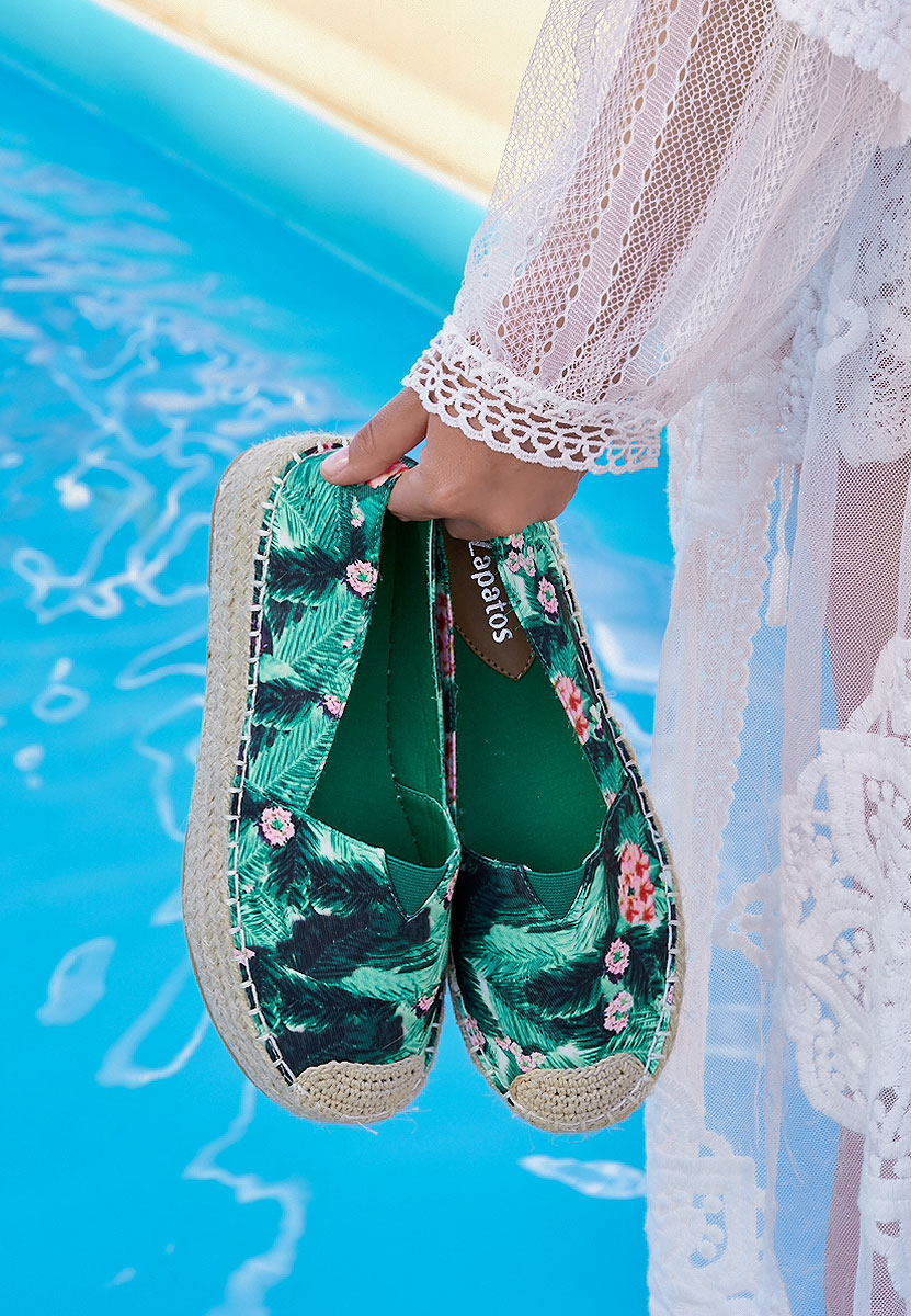 Laguna zöld telitalpú platform espadrilles