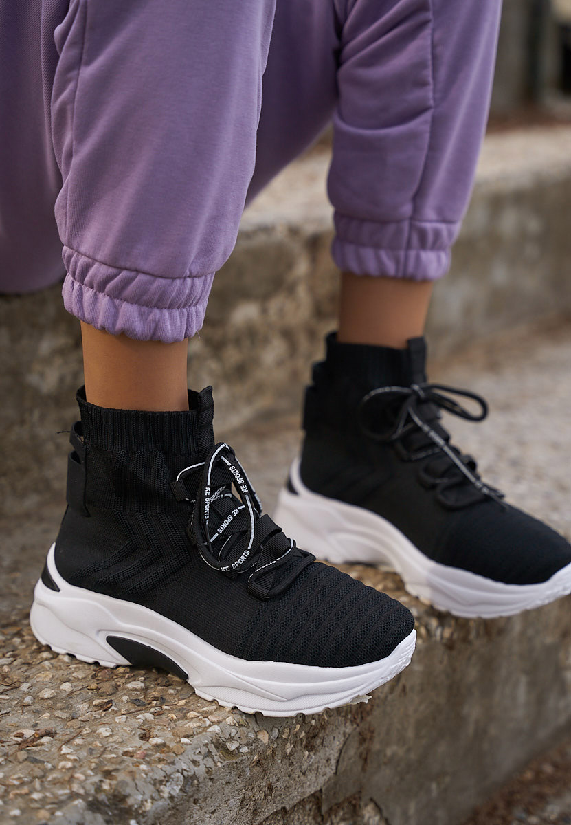 Karrie fekete női sneaker cipők