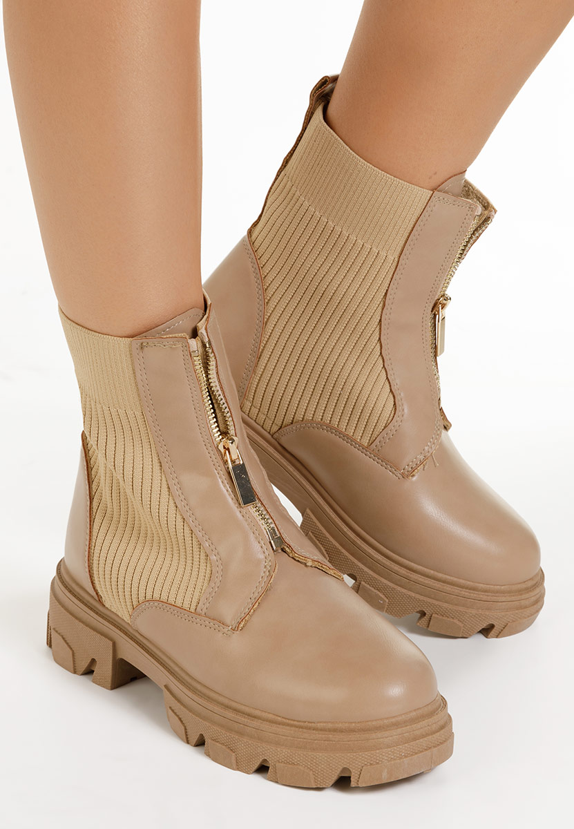 Agnese khaki női bokacsizma