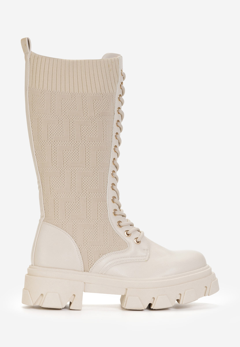 Dorine bézs hosszú szárú bakancs