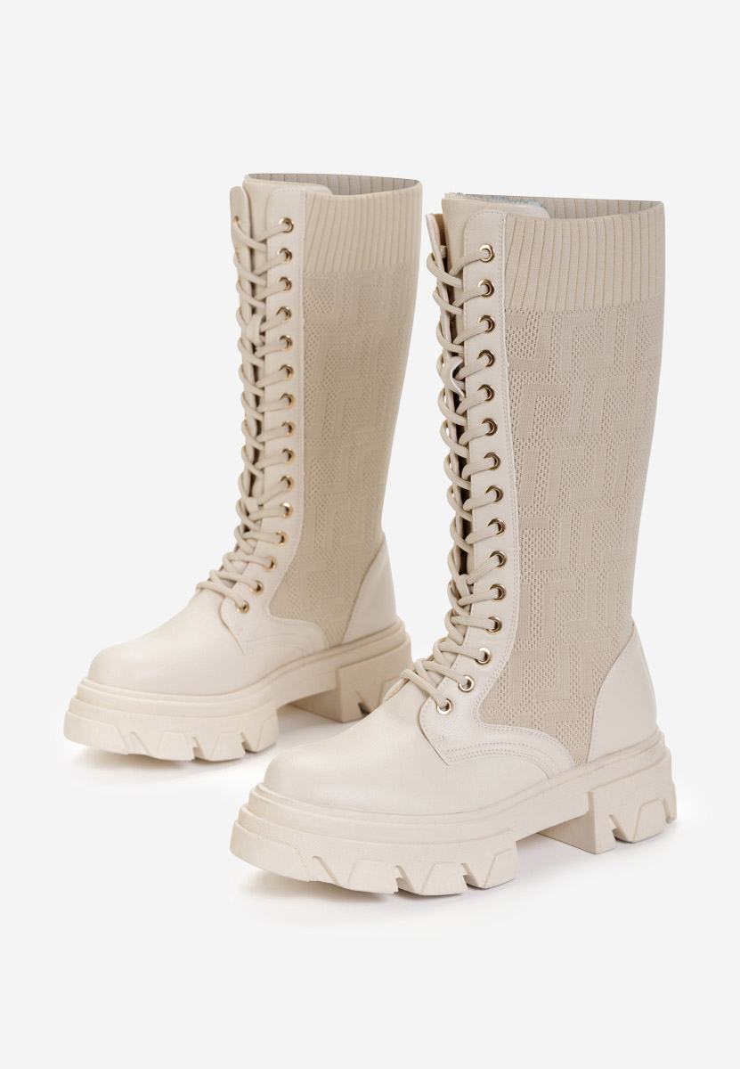 Dorine bézs hosszú szárú bakancs