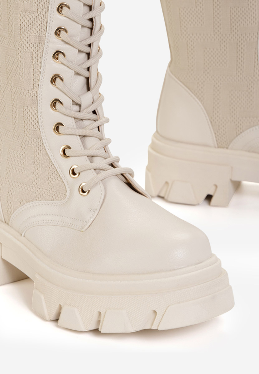 Dorine bézs hosszú szárú bakancs