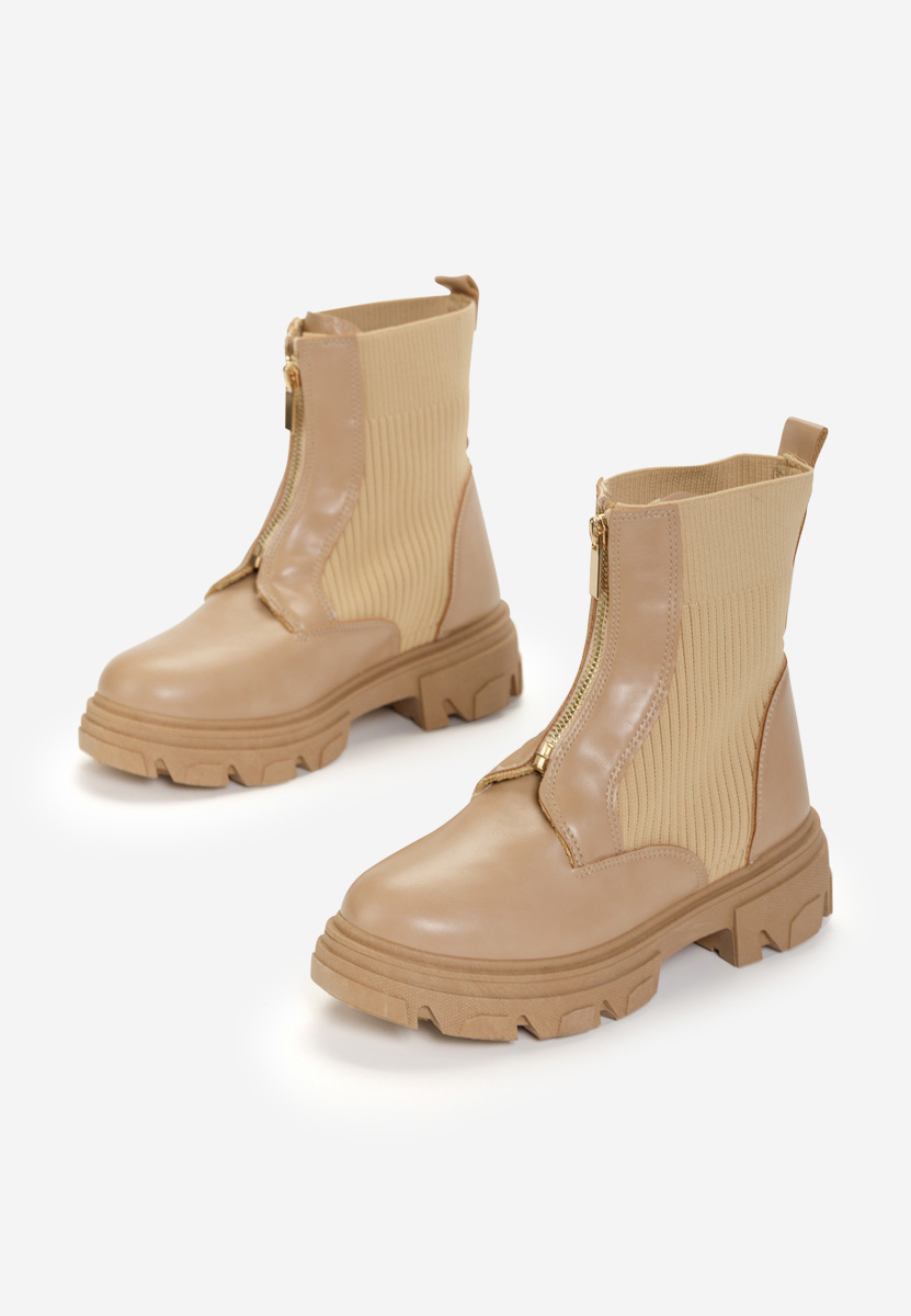 Agnese khaki női bokacsizma