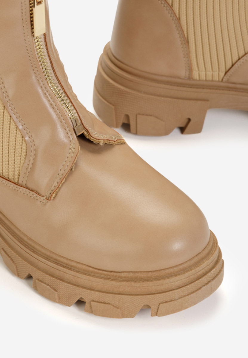 Agnese khaki női bokacsizma