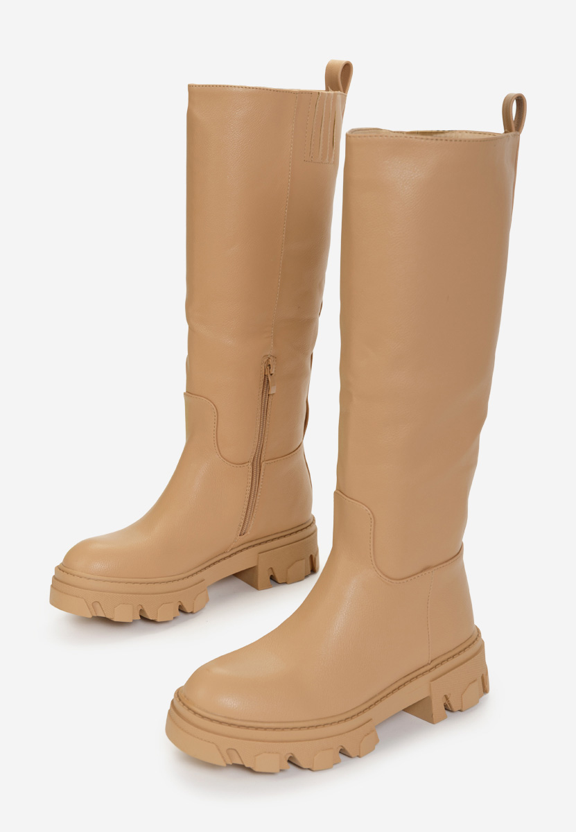 Estrella barna lapos talpú csizma 