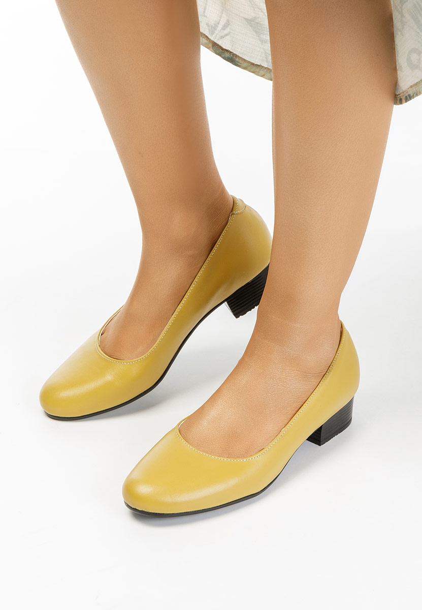 Ivona sárga bőr cipő