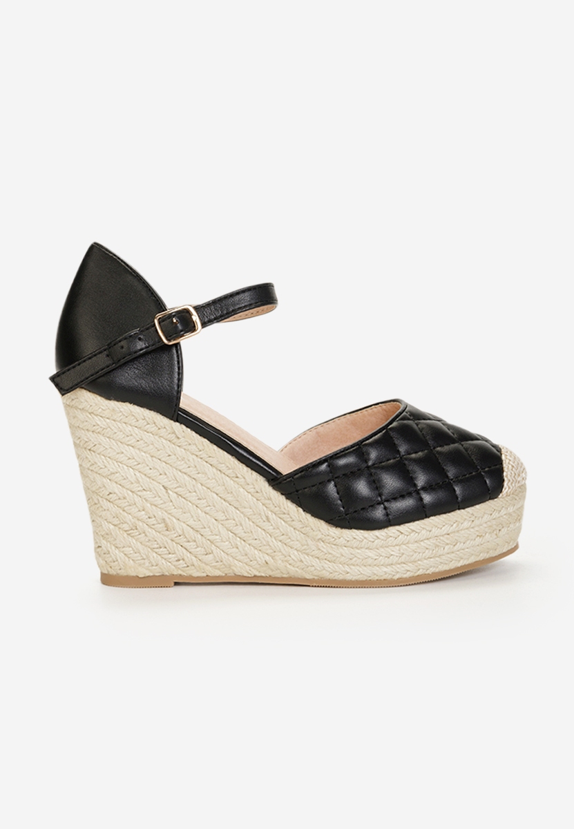 Santorini fekete espadrilles szandál