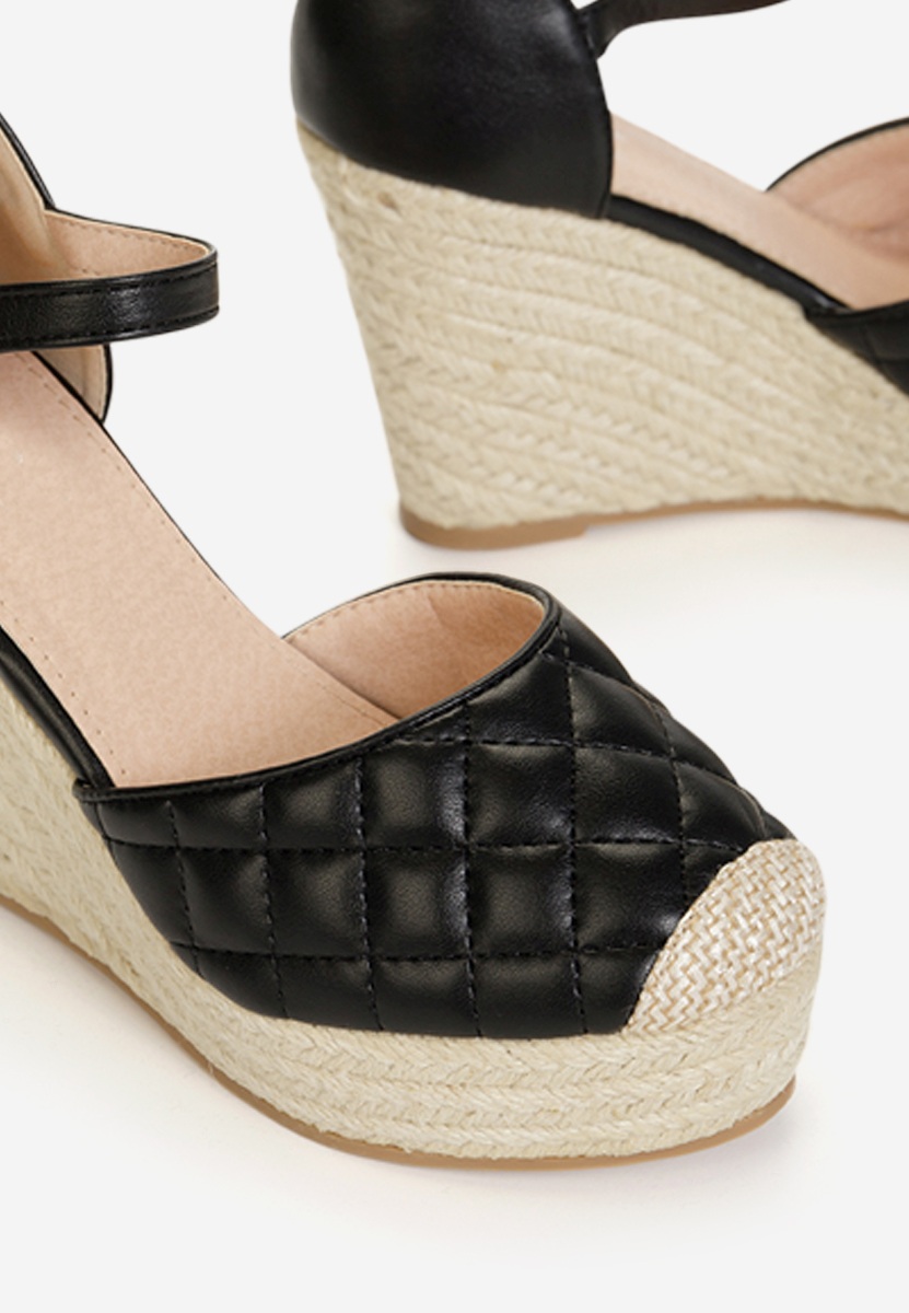 Santorini fekete espadrilles szandál