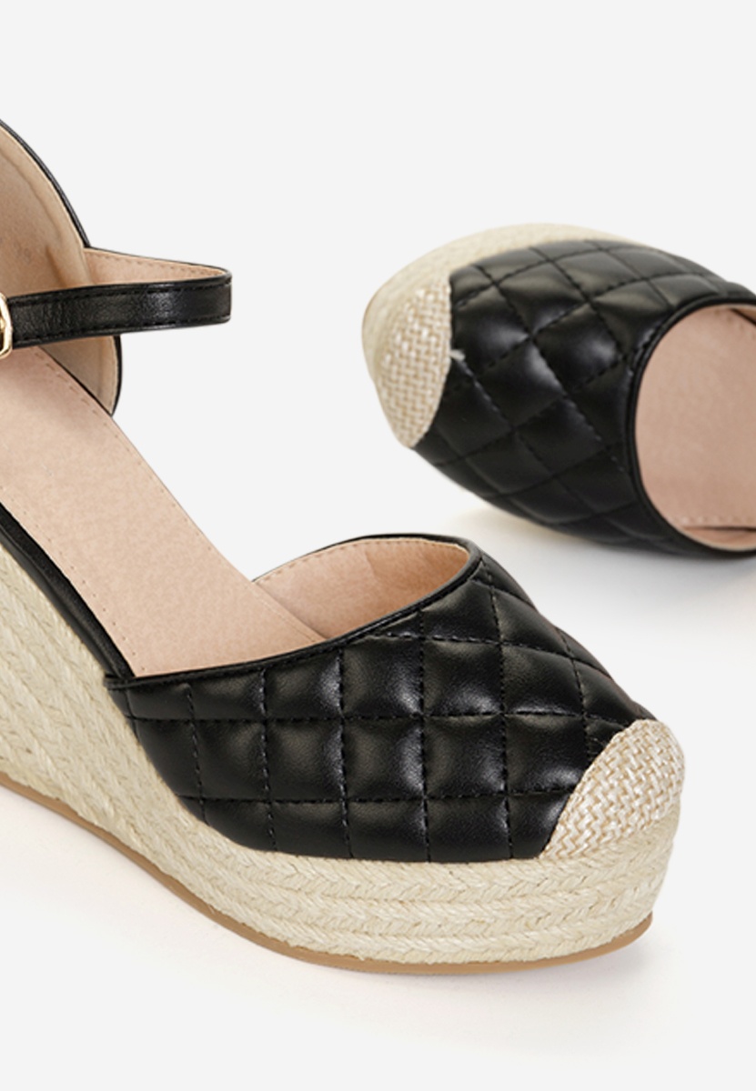 Santorini fekete espadrilles szandál