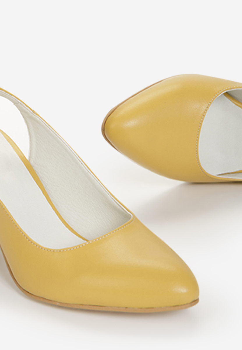 Piele ludiva sárga női cipő