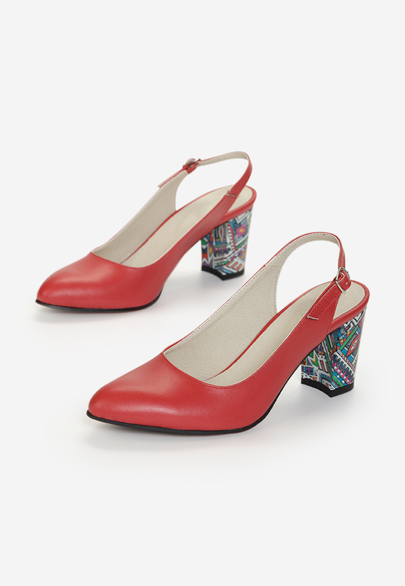 Piele ludiva piros női cipő