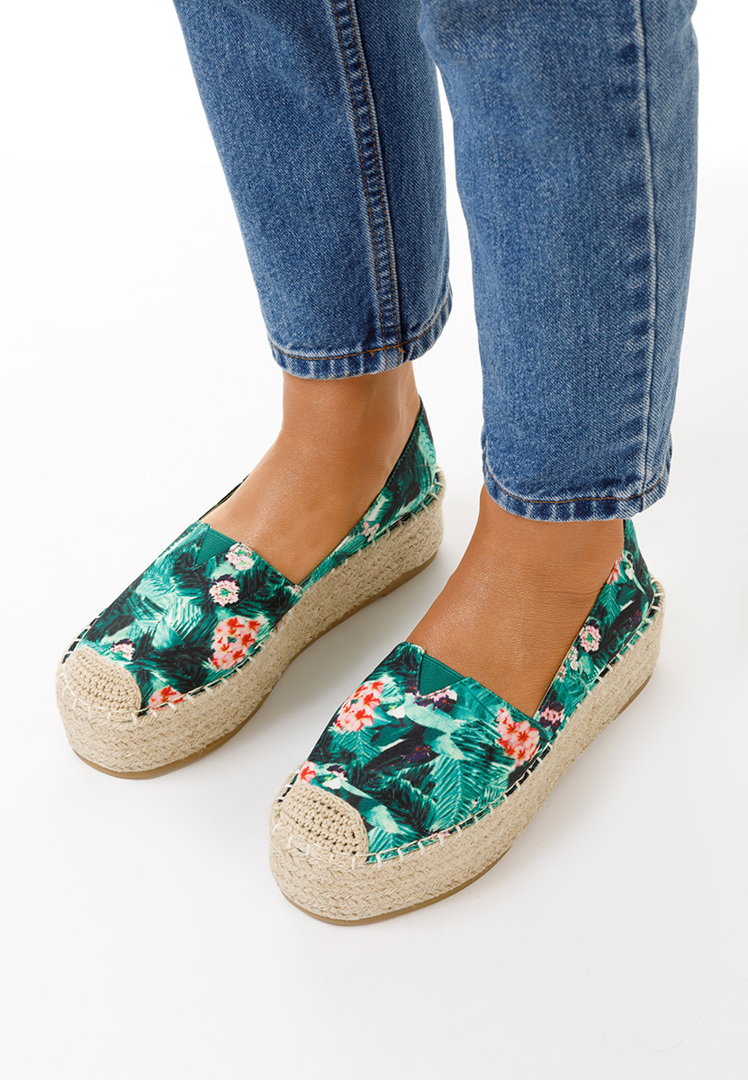 Laguna zöld telitalpú platform espadrilles