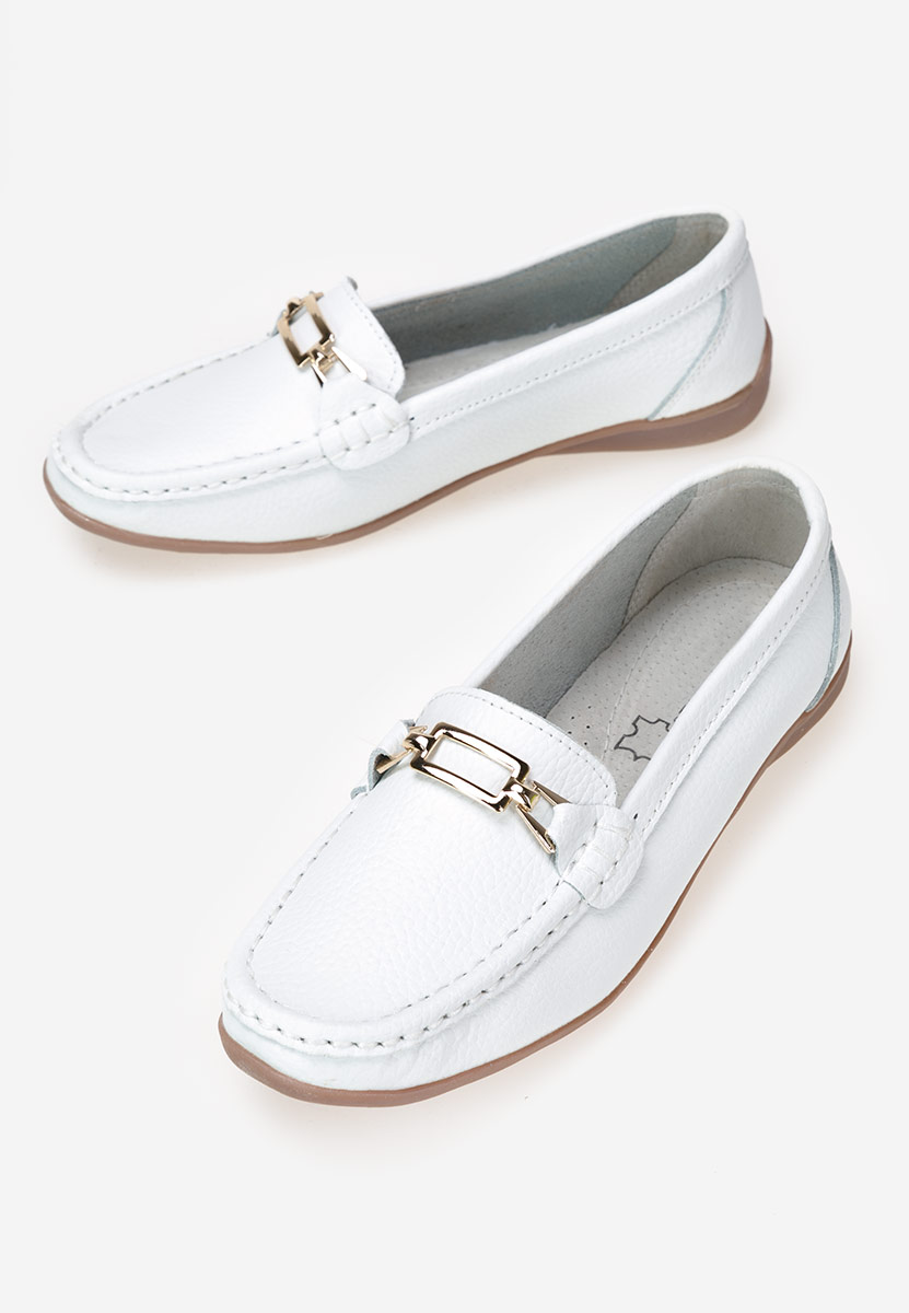 Celetina fehér bőr mokaszin női