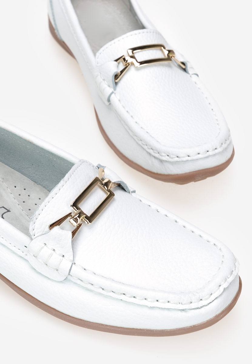 Celetina fehér bőr mokaszin női