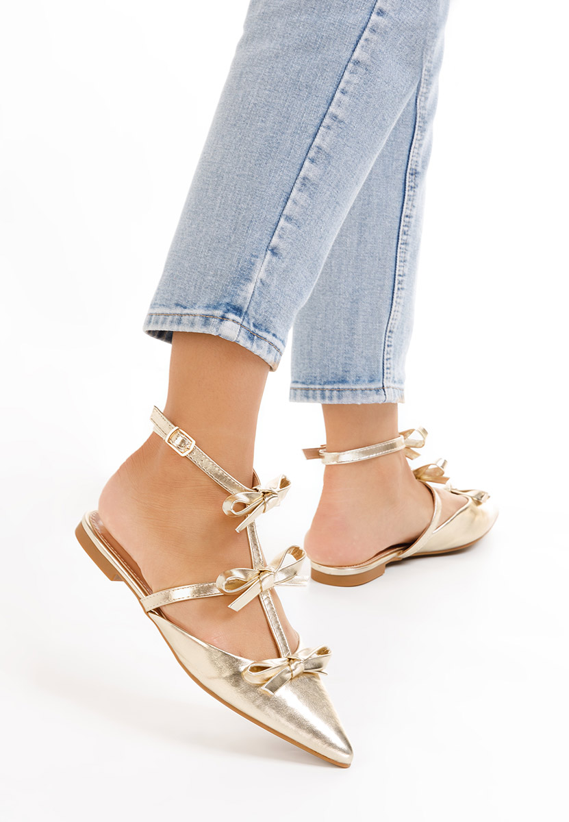 Ancisa aranyszínü pántos balerina cipő