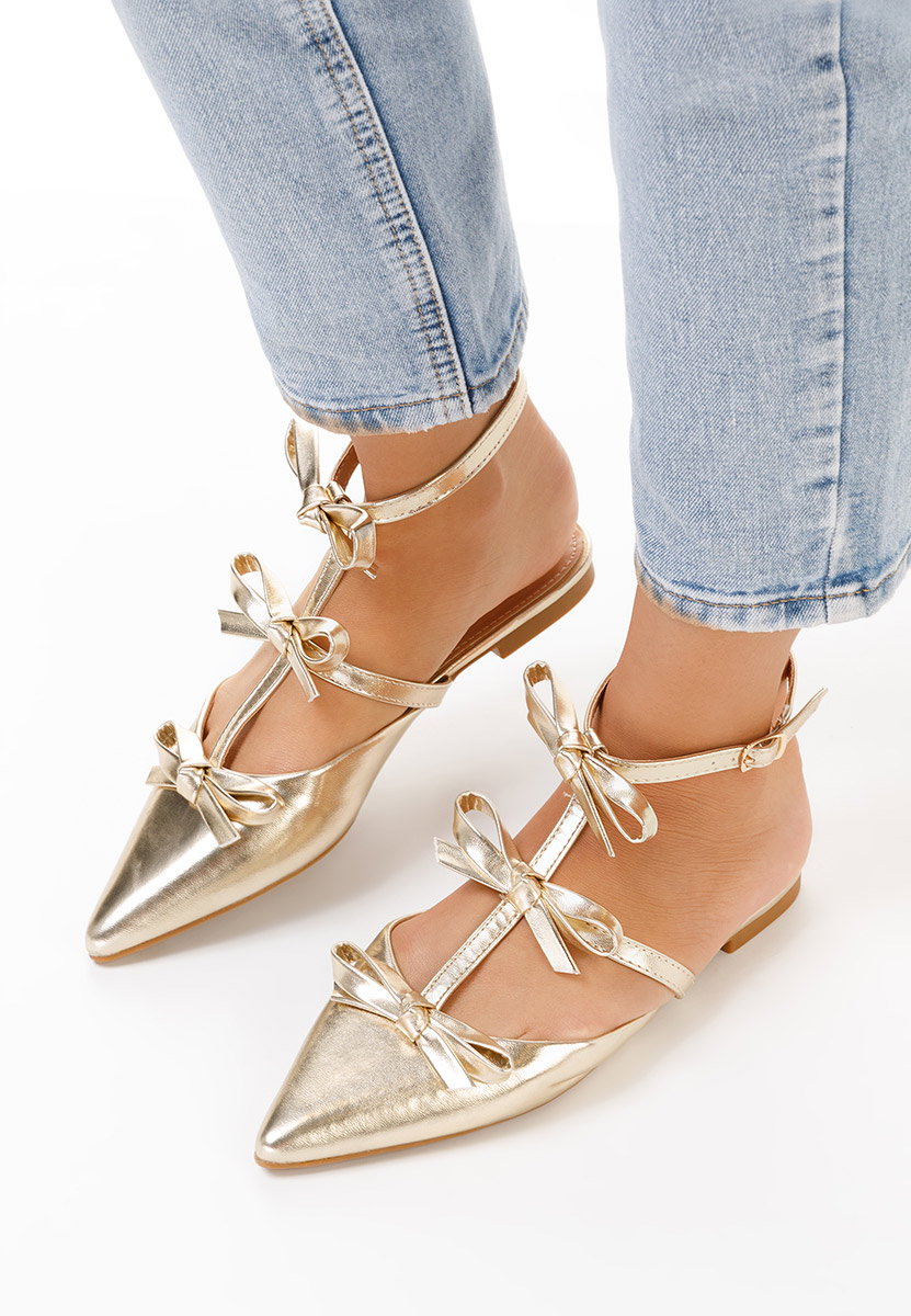 Ancisa aranyszínü pántos balerina cipő