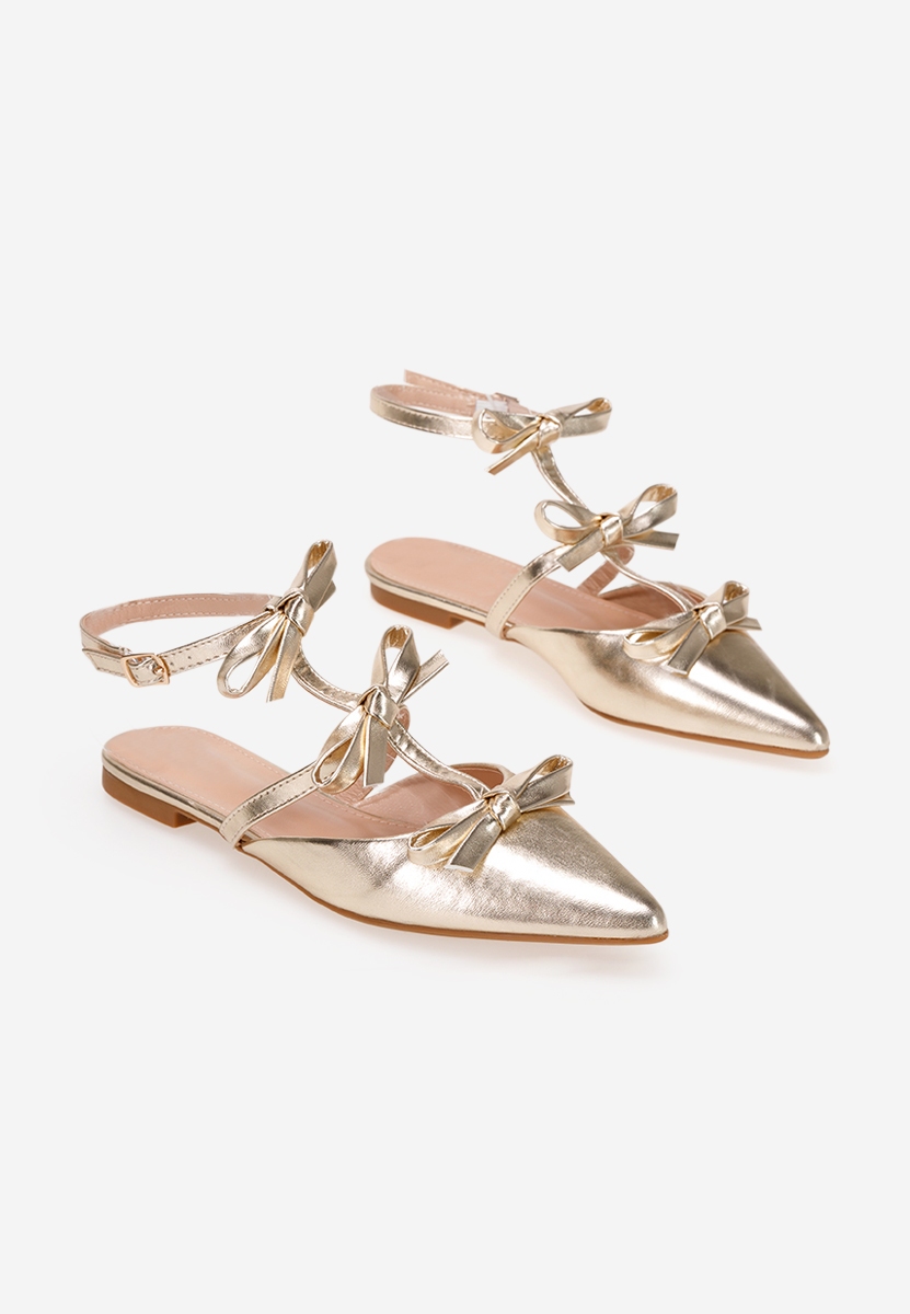 Ancisa aranyszínü pántos balerina cipő