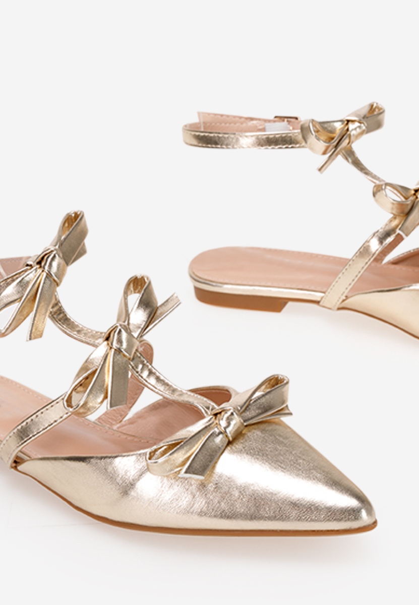 Ancisa aranyszínü pántos balerina cipő