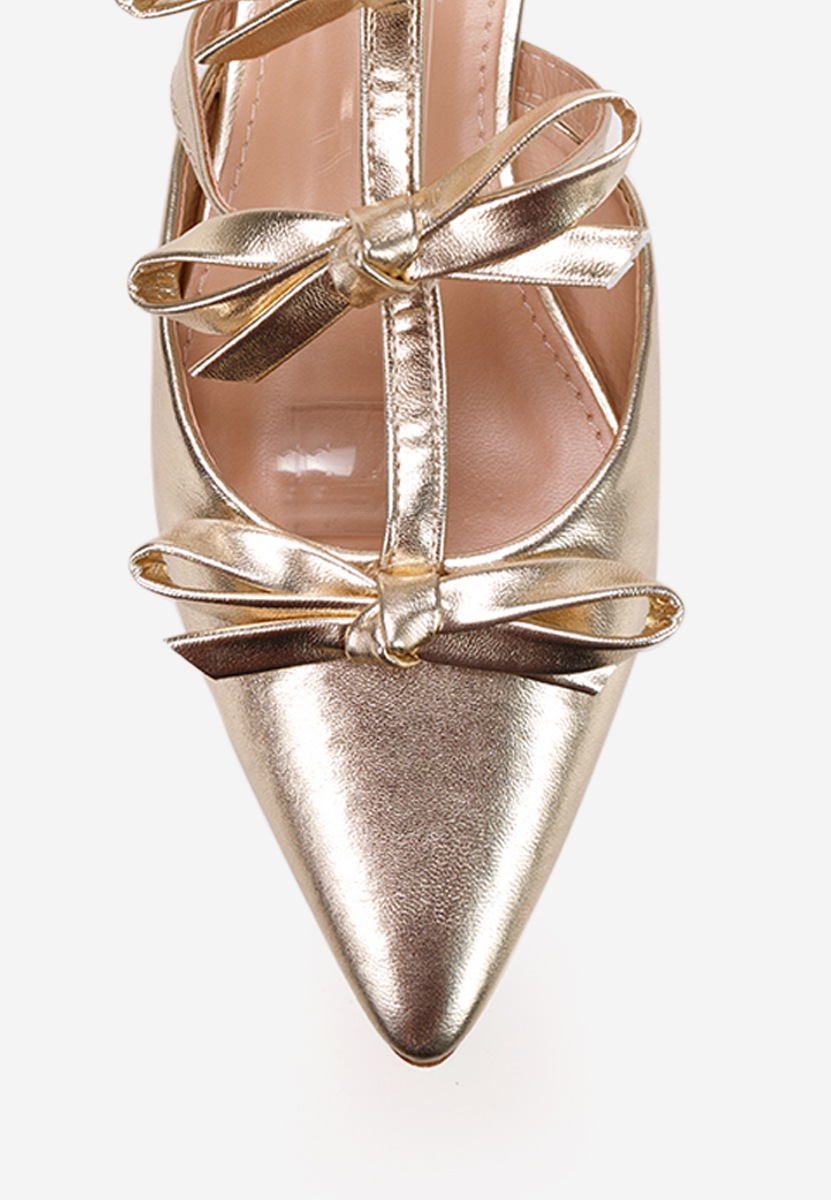 Ancisa aranyszínü pántos balerina cipő