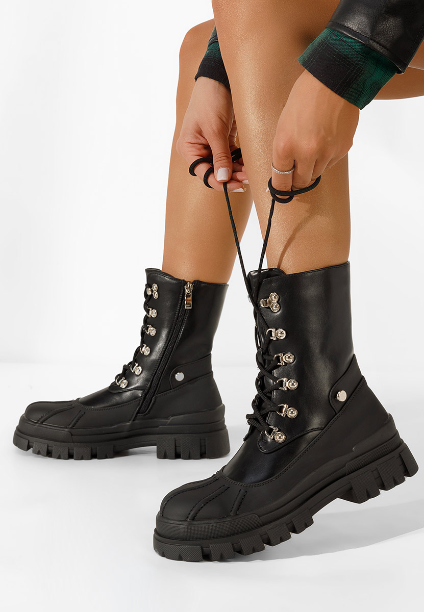 Herreros fekete női bakancsok