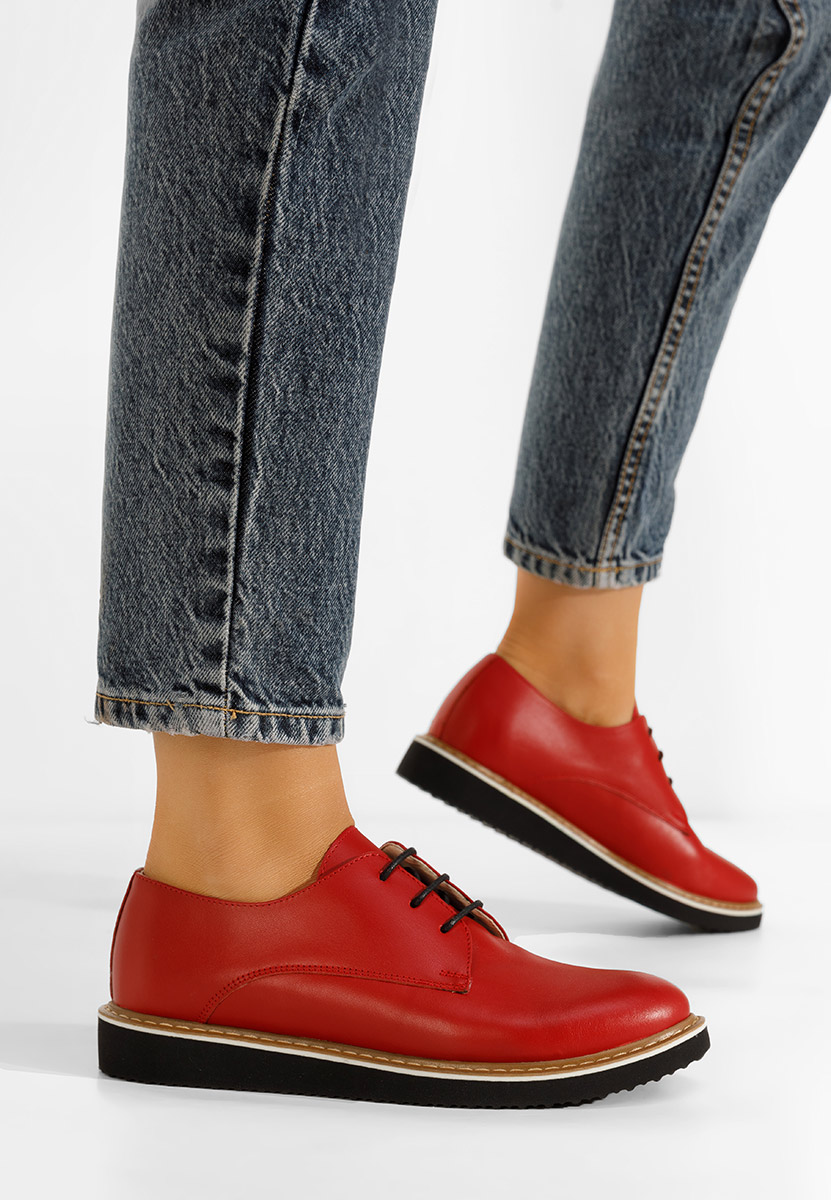 Casilas piros női derby cipő