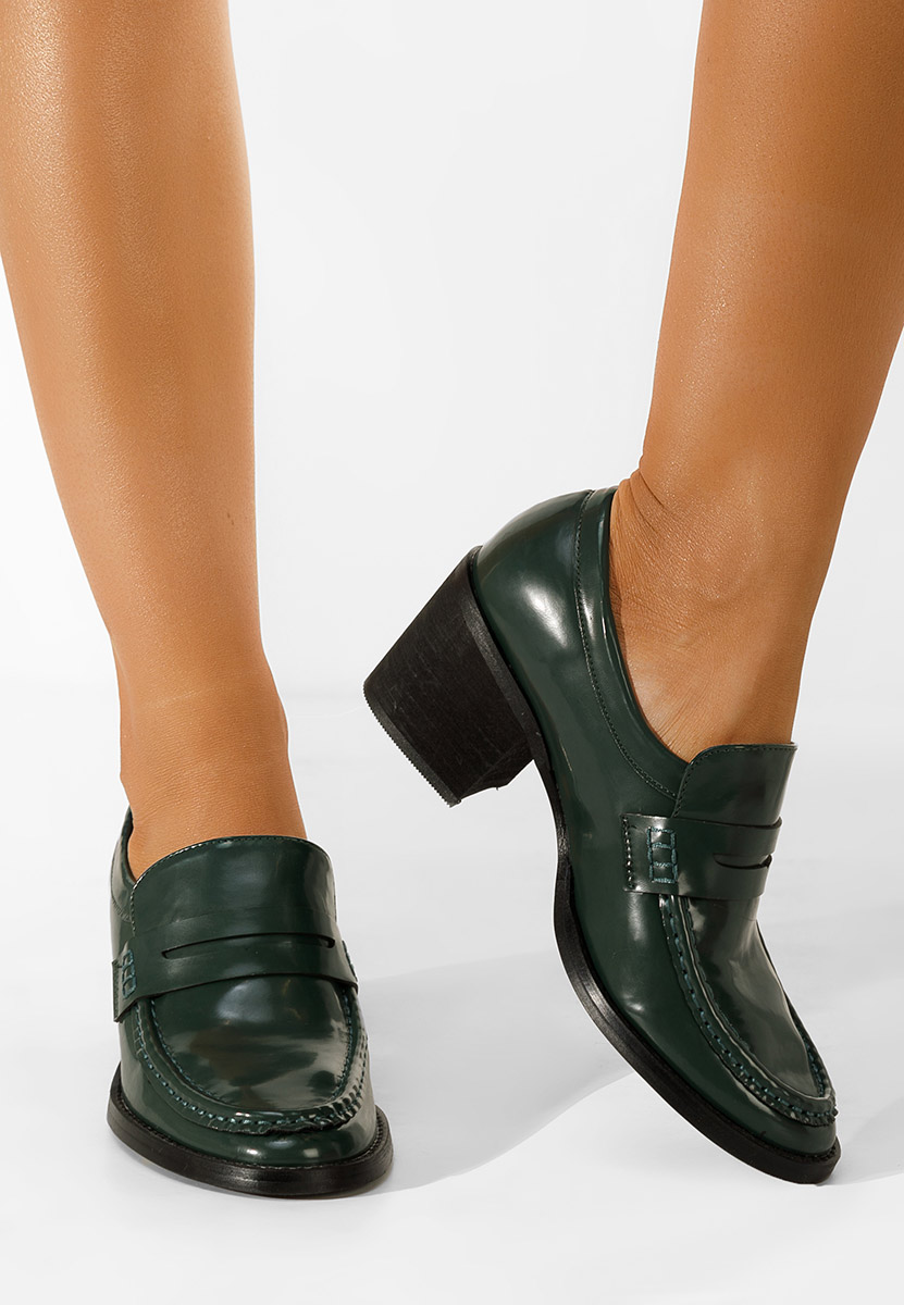 Tandil zöld női loafer cipő