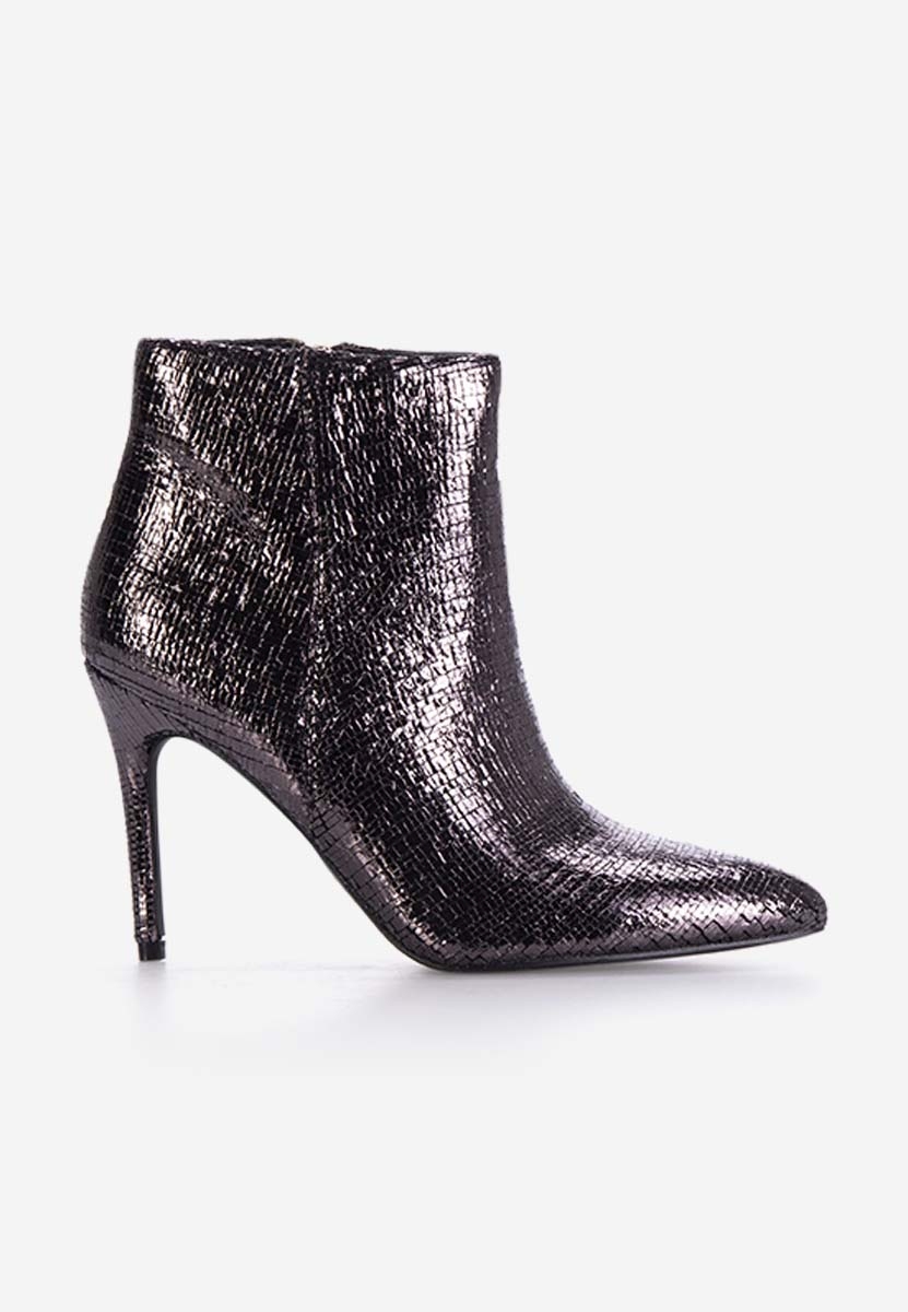 Zarate szürke tűsarkú bokacsizma