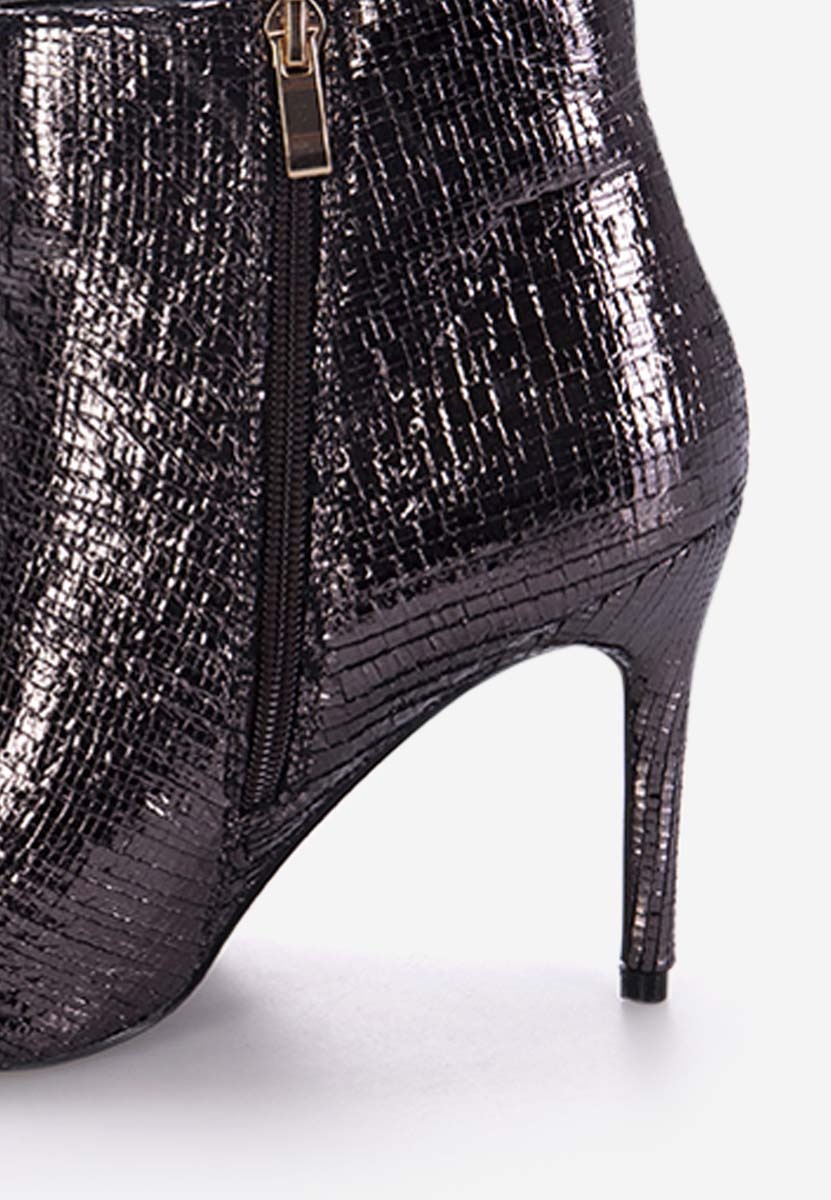 Zarate szürke tűsarkú bokacsizma