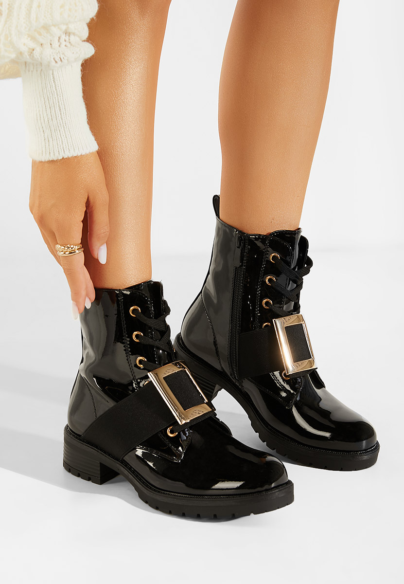 Samisa fekete női bokacsizma