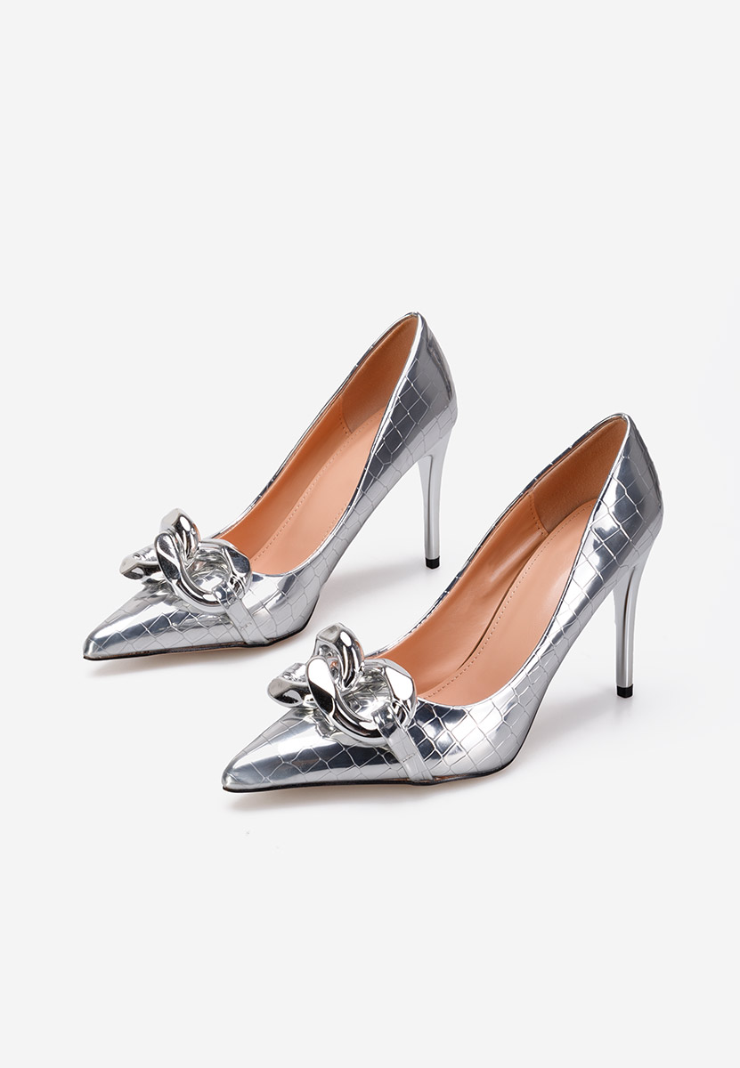 Corrientes ezüst tűsarkú cipő 