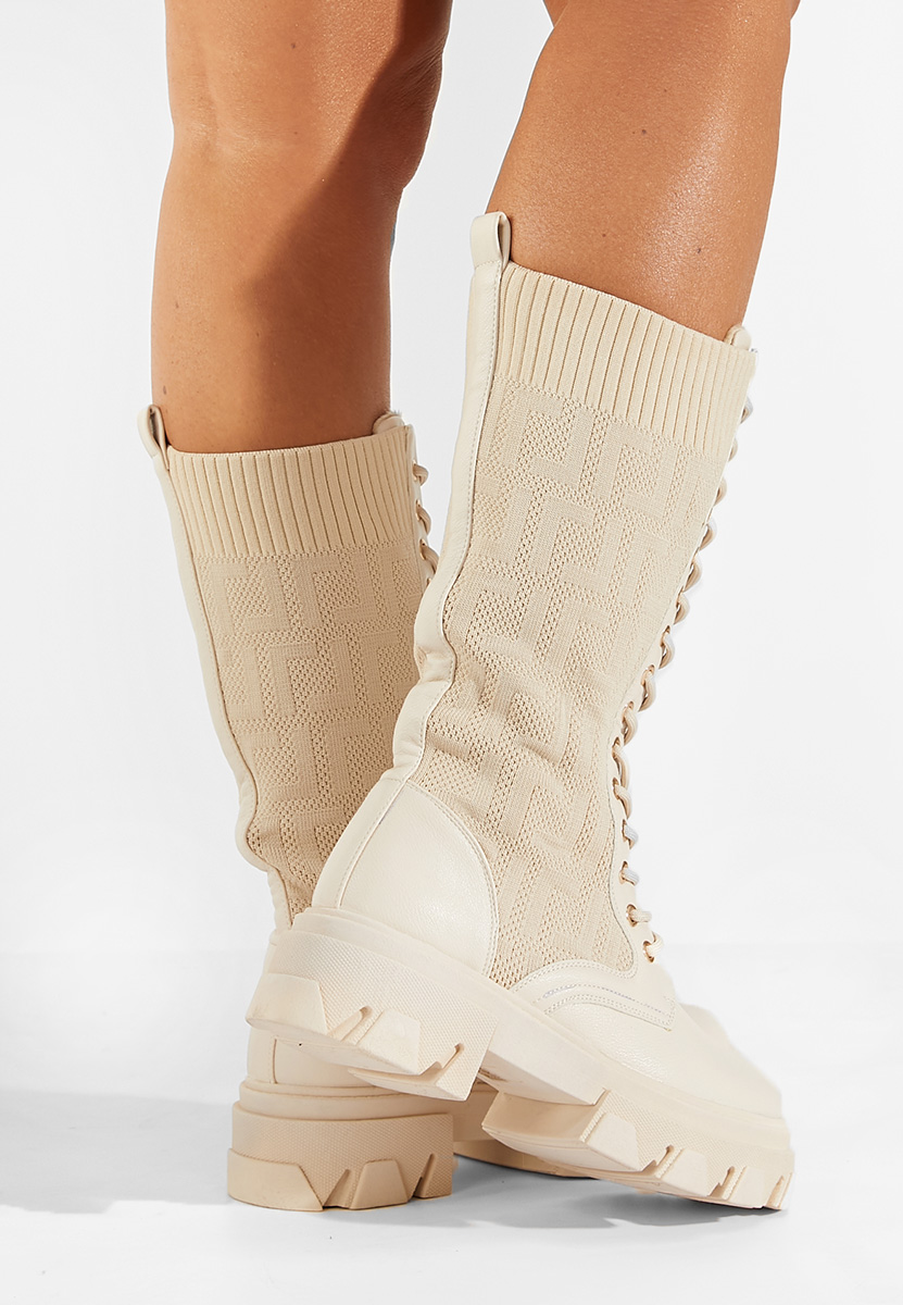 Dorine bézs hosszú szárú bakancs