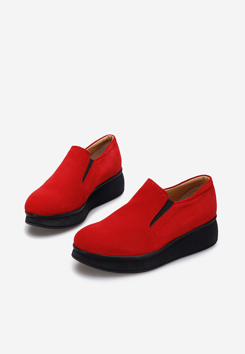 Lancha v2 piros bőr mokaszin