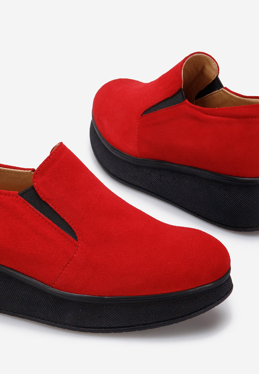 Lancha v2 piros bőr mokaszin