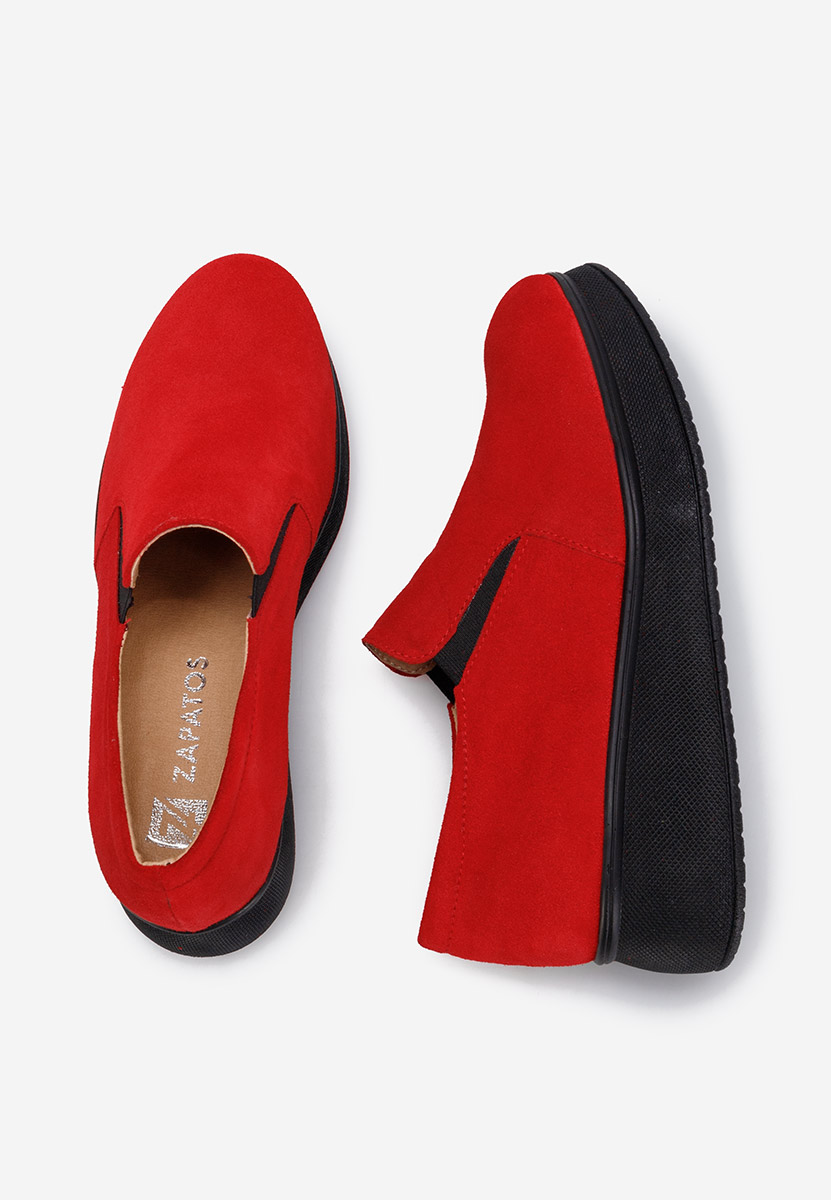 Lancha v2 piros bőr mokaszin