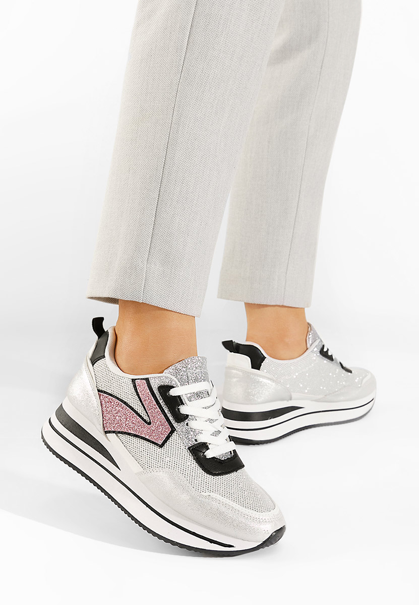 Tarika ezüst platform tornacipő 