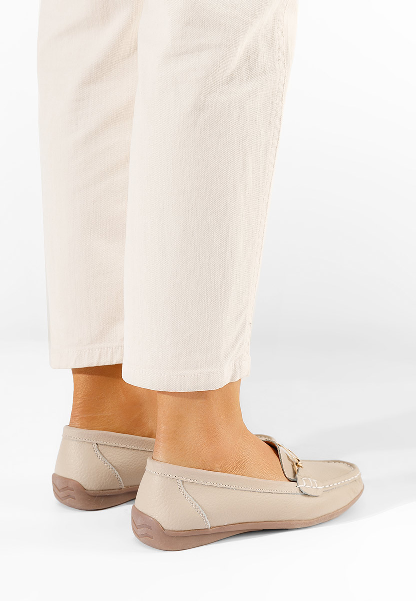 Celetina bézs bőr mokaszin női