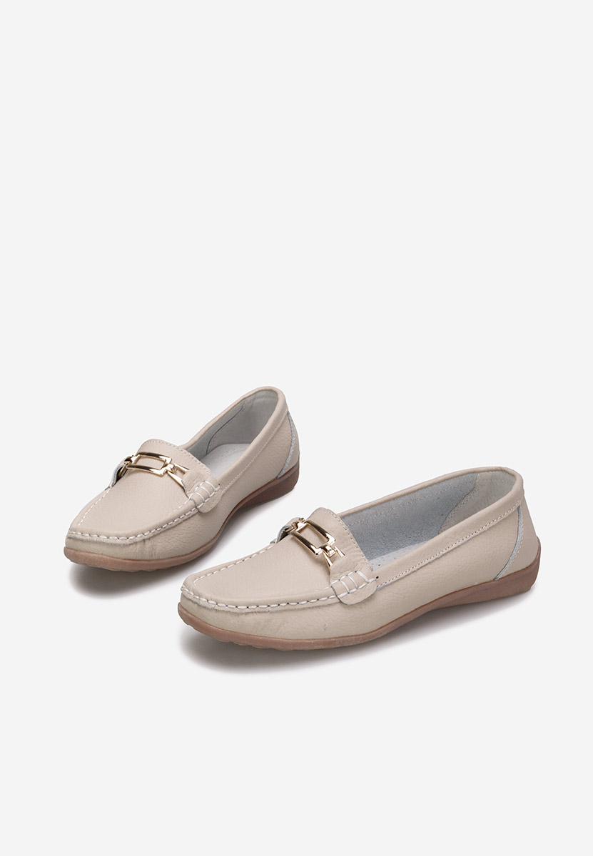 Celetina bézs bőr mokaszin női