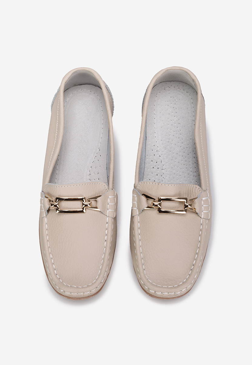 Celetina bézs bőr mokaszin női