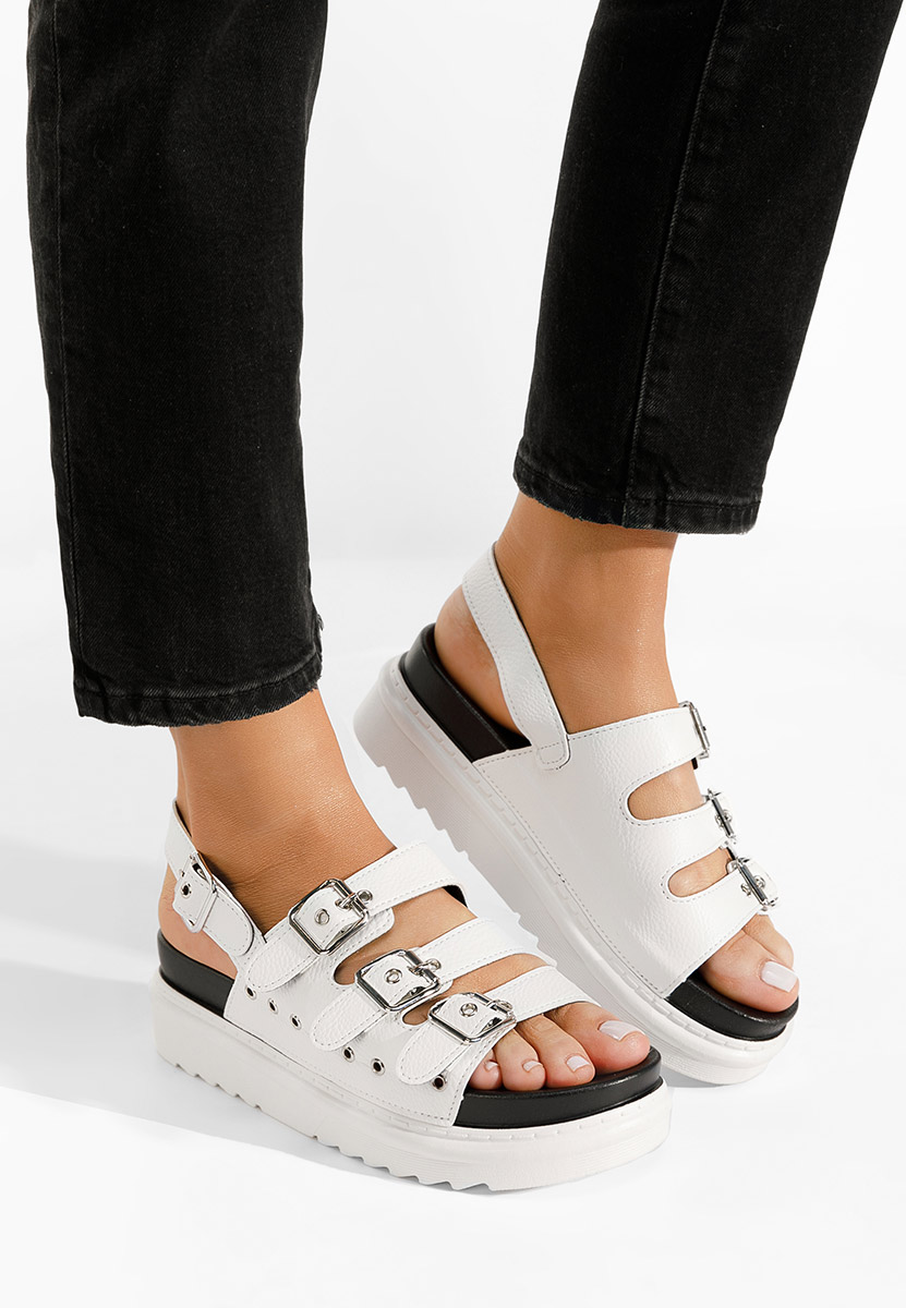 Edena fehér platform szandál szandál