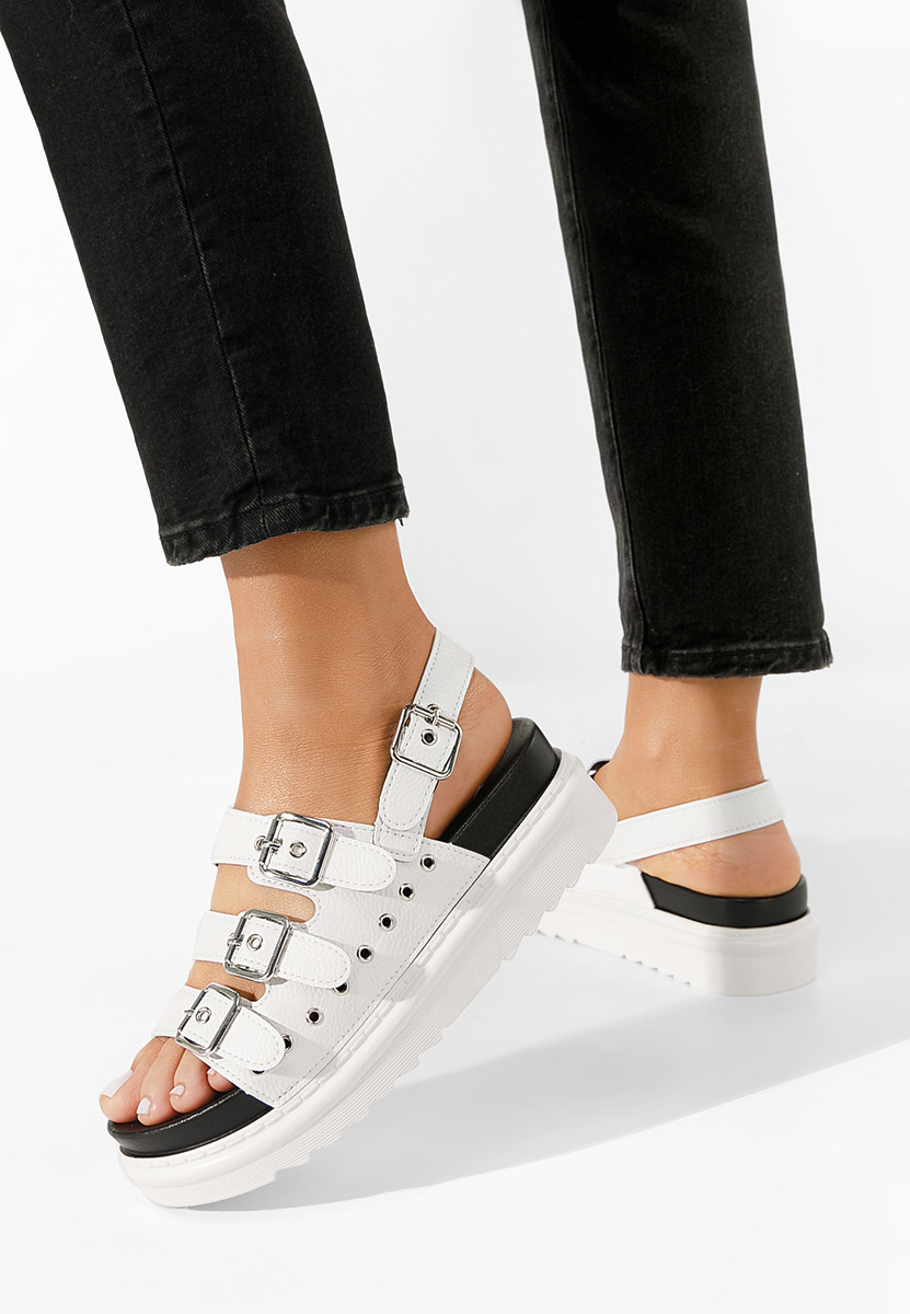 Edena fehér platform szandál szandál