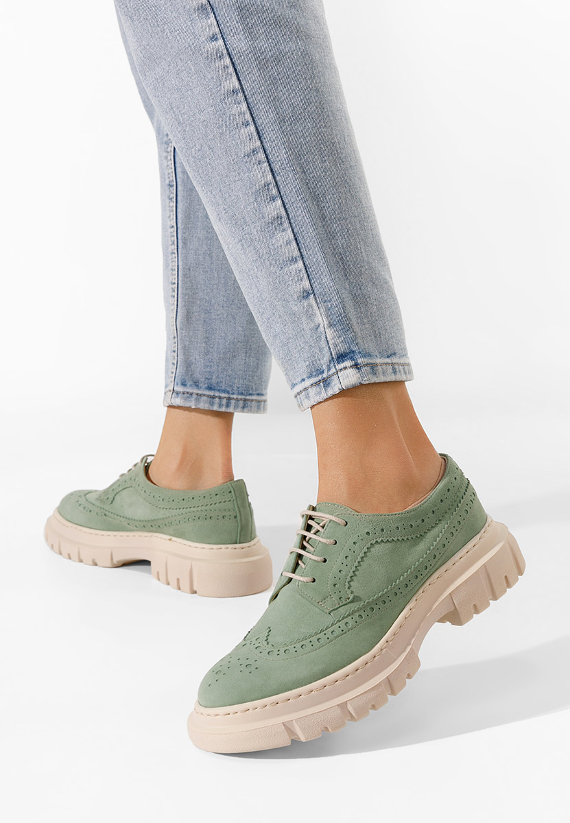 Henise zöld női brogue cipő