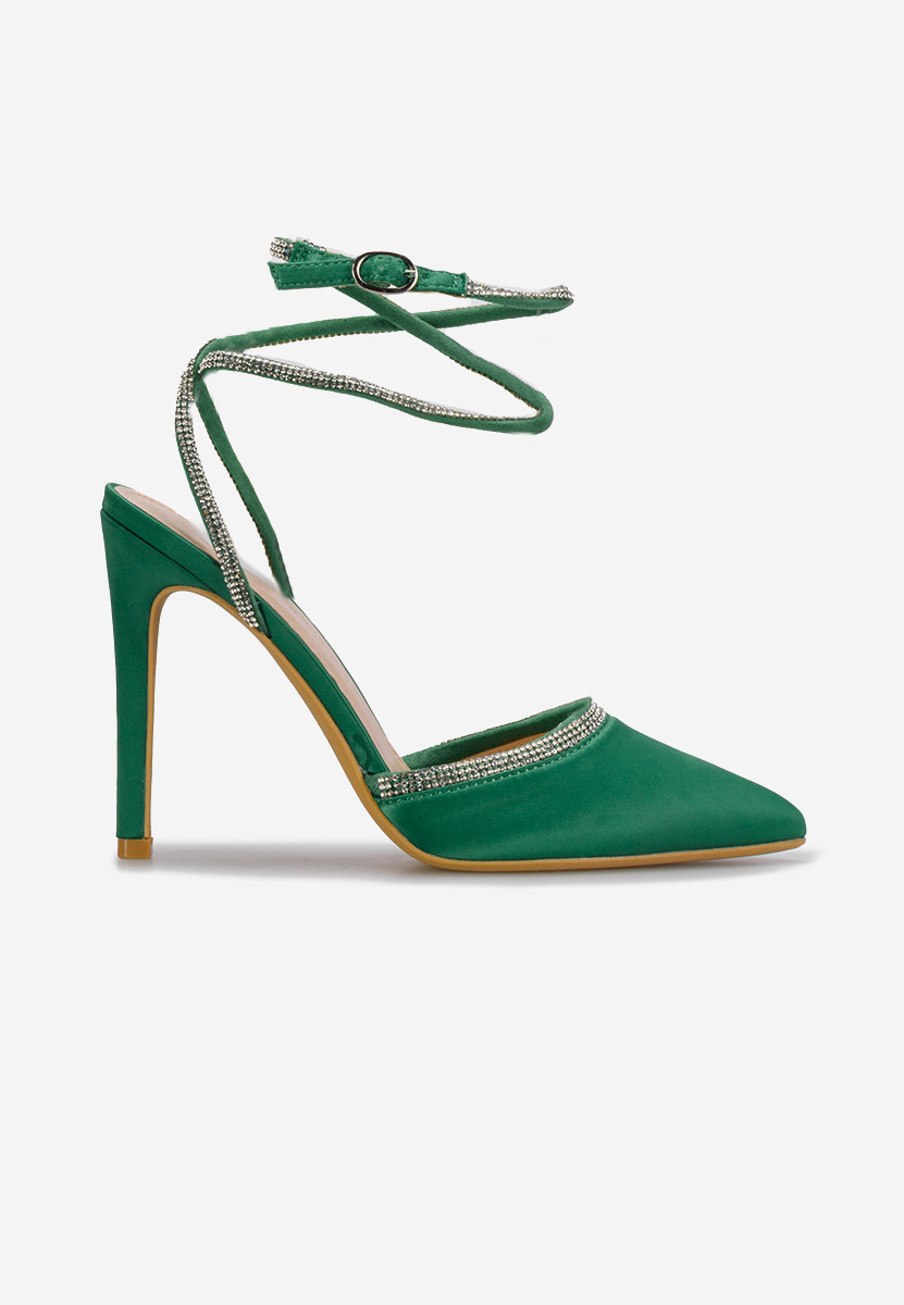 Azaleea zöld tűsarkú cipő 