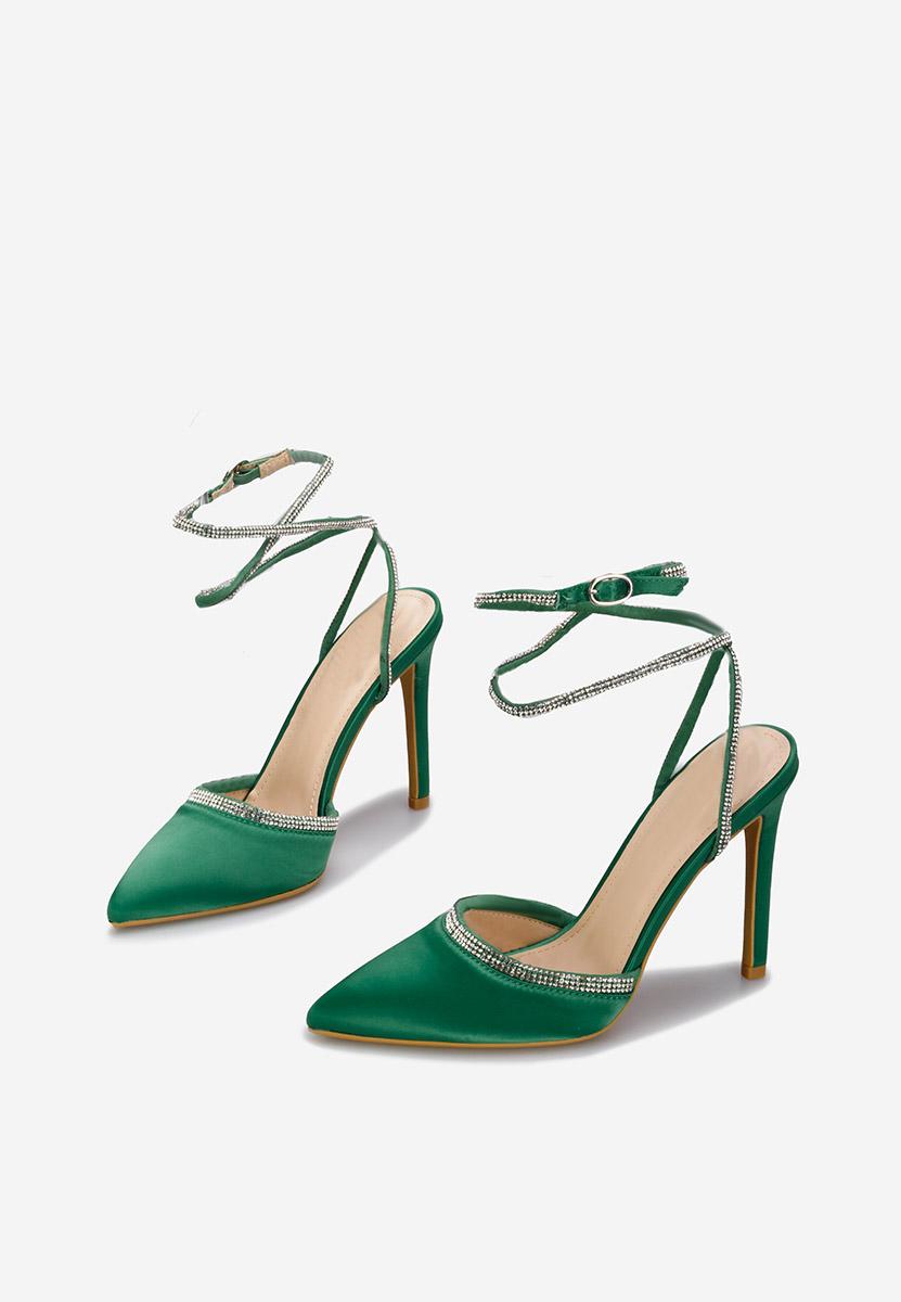 Azaleea zöld tűsarkú cipő 