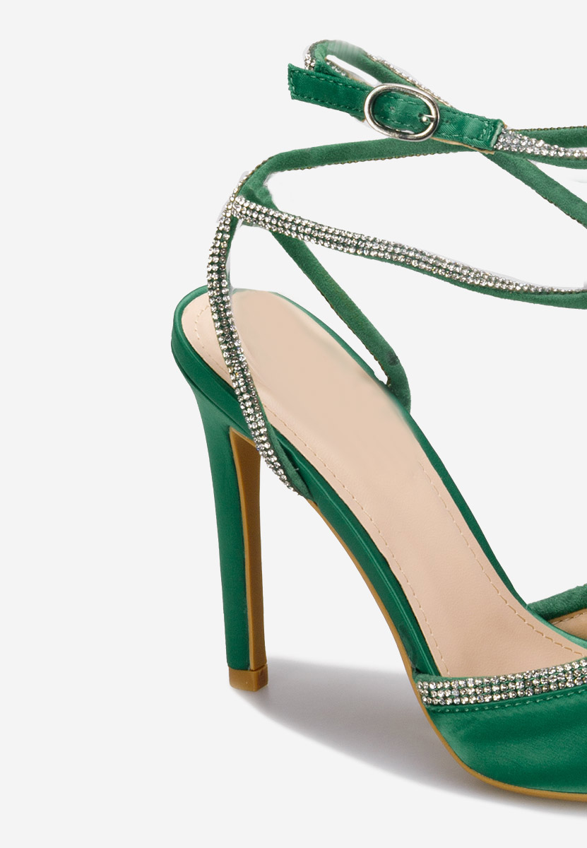 Azaleea zöld tűsarkú cipő 