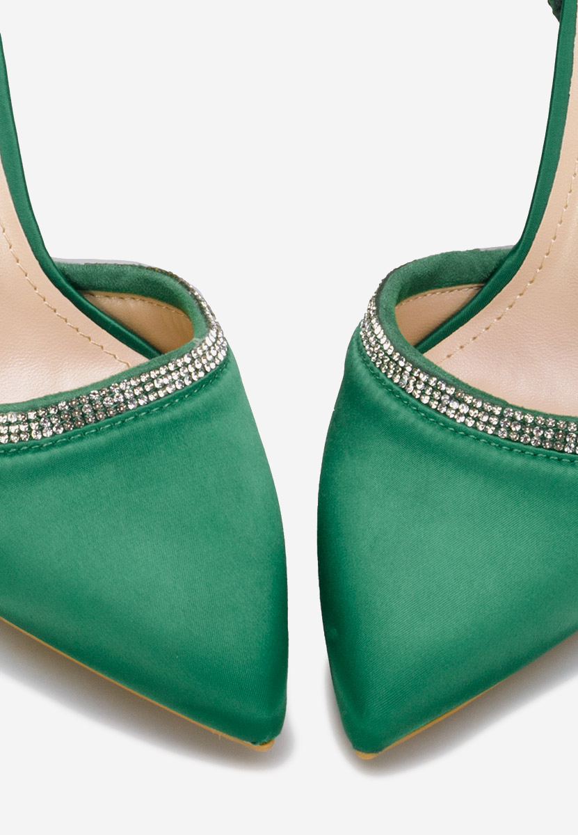 Azaleea zöld tűsarkú cipő 