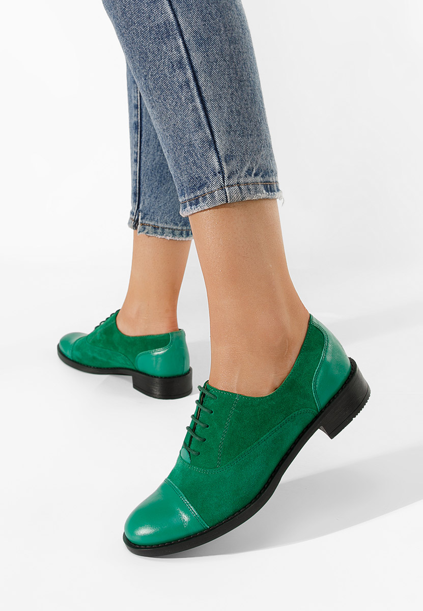 Genave zöld női oxford cipő 