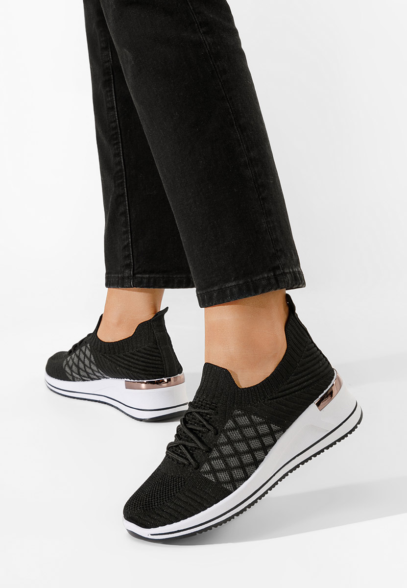 Uvesa fekete platform sneaker cipő 