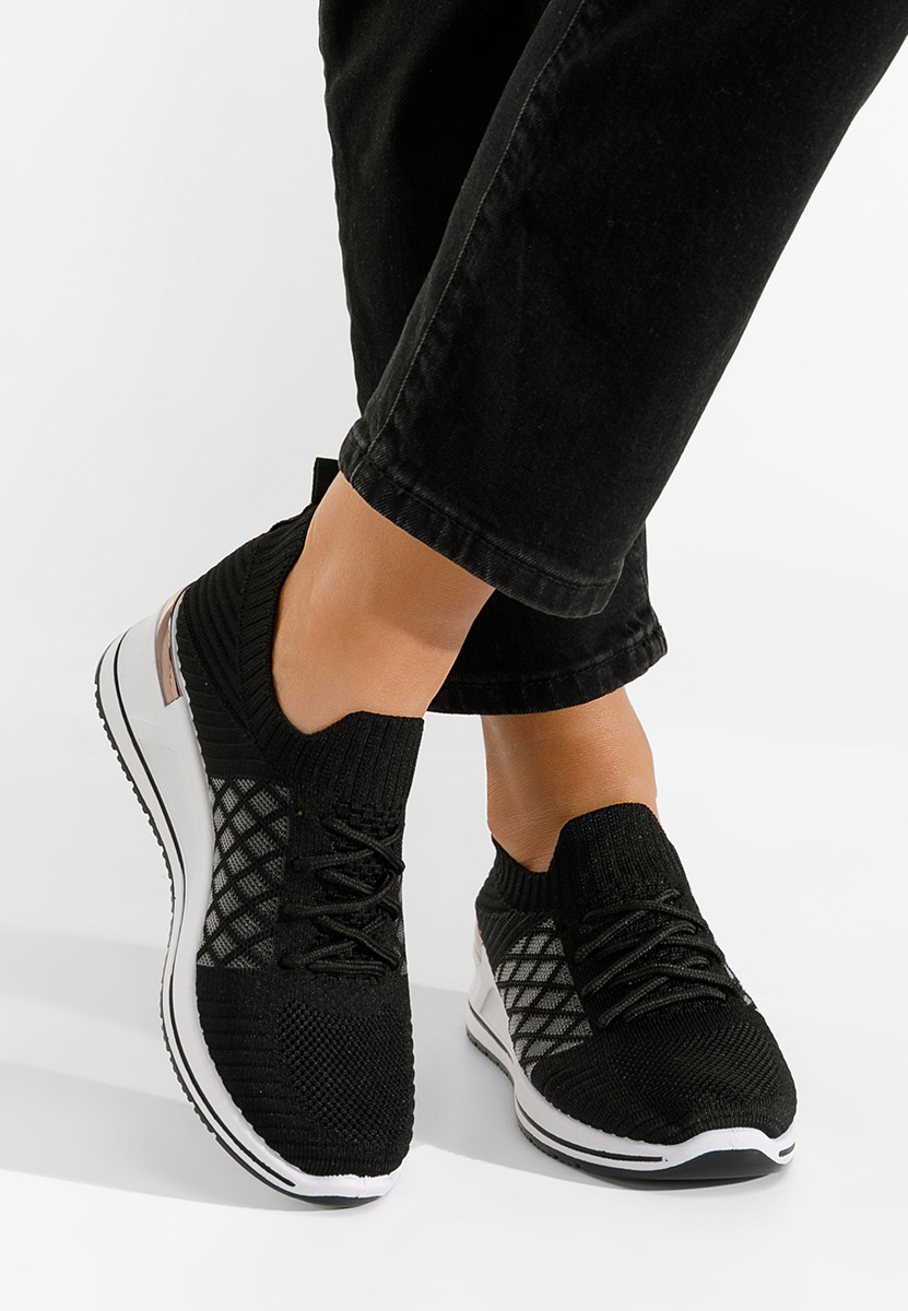Uvesa fekete platform sneaker cipő 