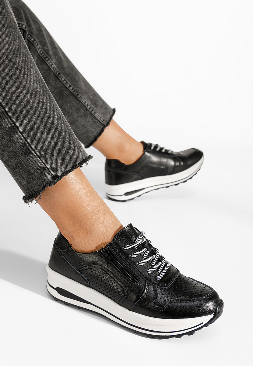 Cidra fekete női bőr sneaker